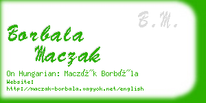 borbala maczak business card